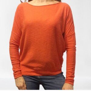 ** VINCE Burnt Orange Oversized Knit Sweater XS